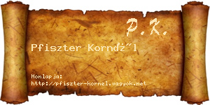 Pfiszter Kornél névjegykártya
