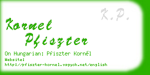 kornel pfiszter business card