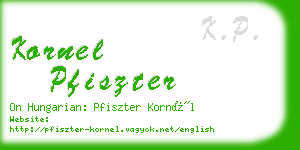 kornel pfiszter business card